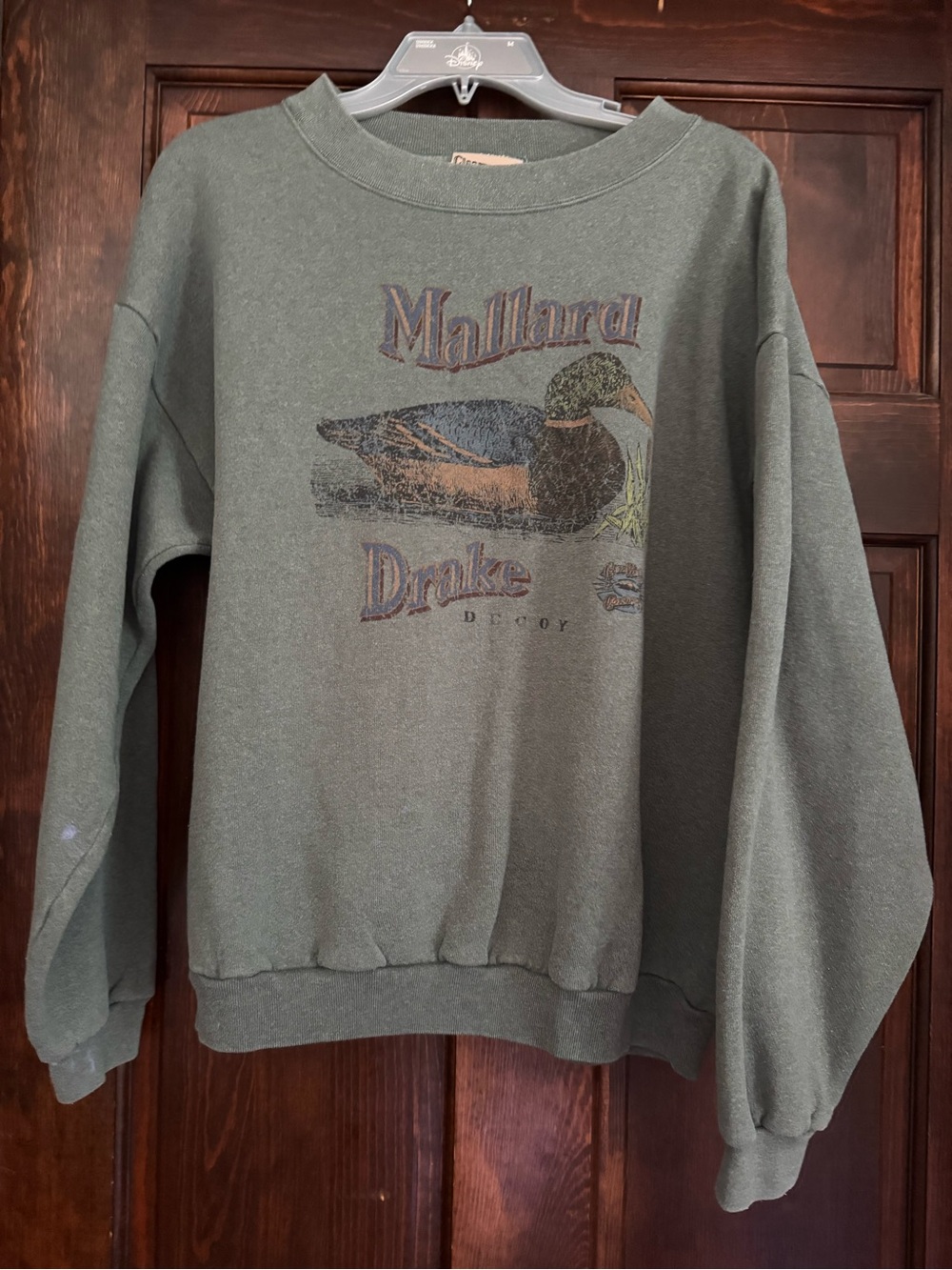 Vintage Distressed Clearwater Creek Mallard Drake Green Crewneck Sweatshirt XL